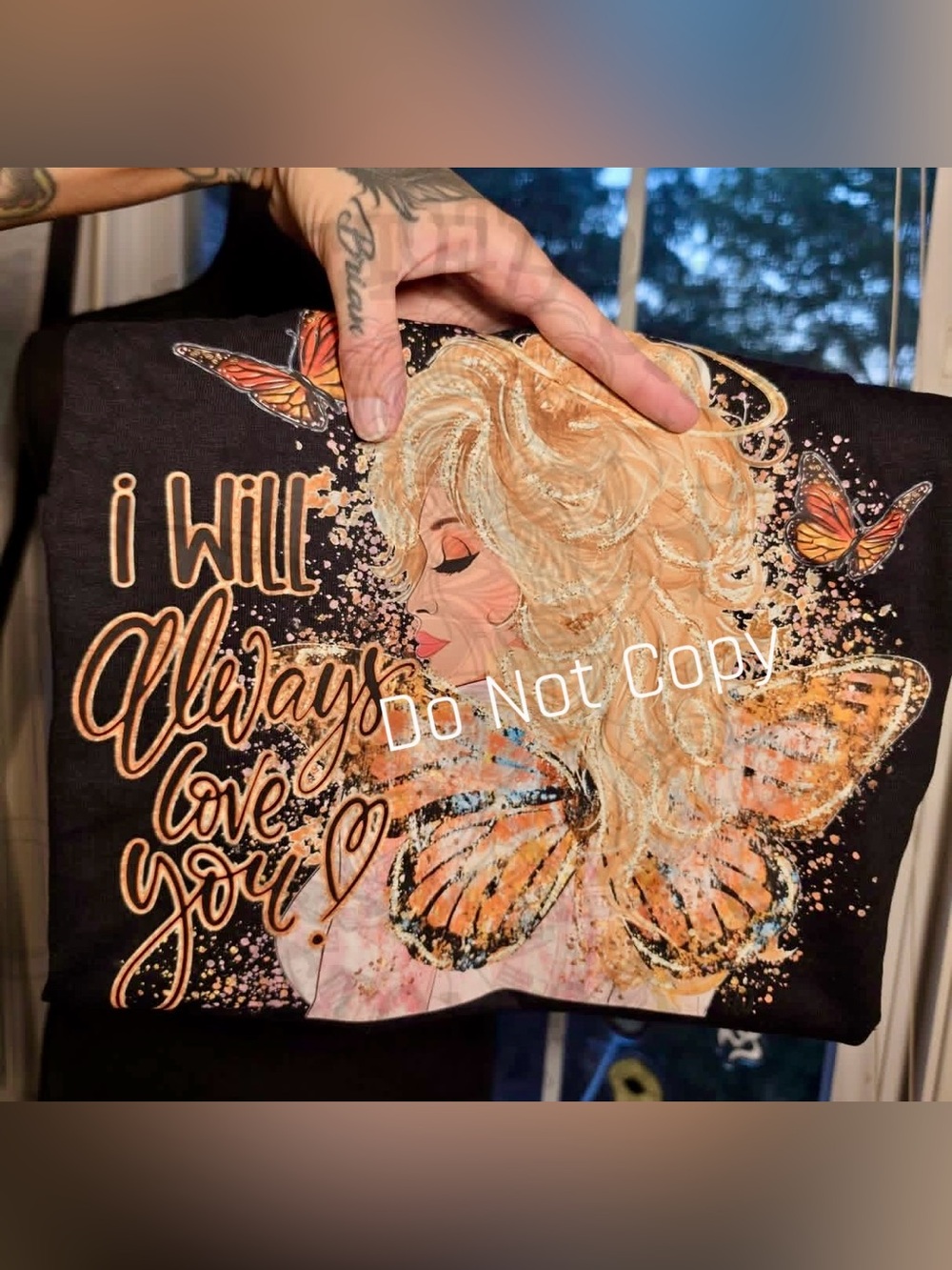 I Will Always Love You DOLLY Black Graphic Tshirt XS-3X